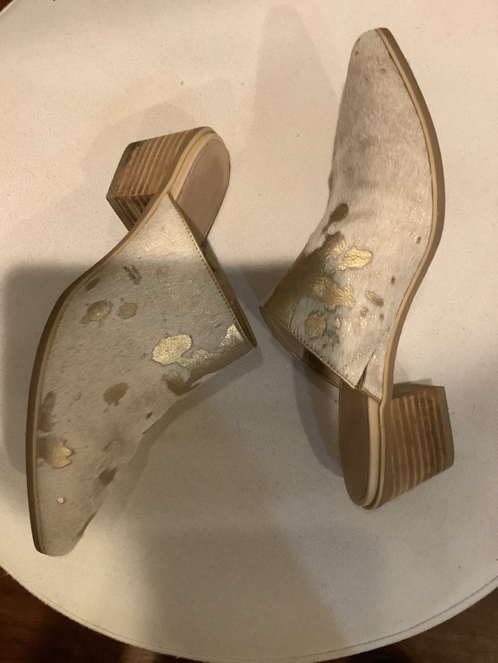 Chocolat Blu Clint Slides Mule Shoes Beige Haircalf Pointed Slip-On Size 7 NWOB - Picture 8 of 10